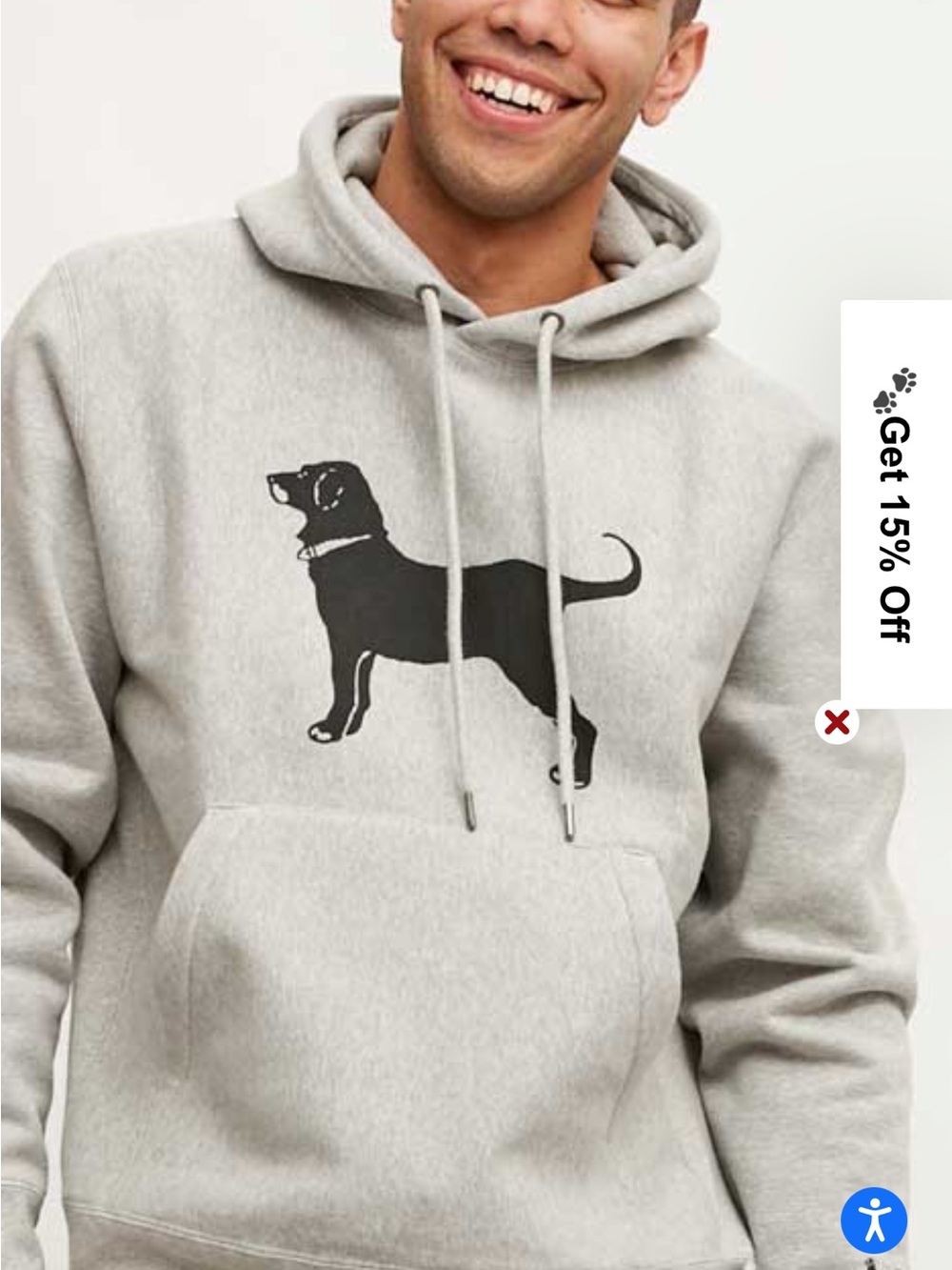 The Black Dog Gray Pullover Hoodie with Black Dog Silhouette